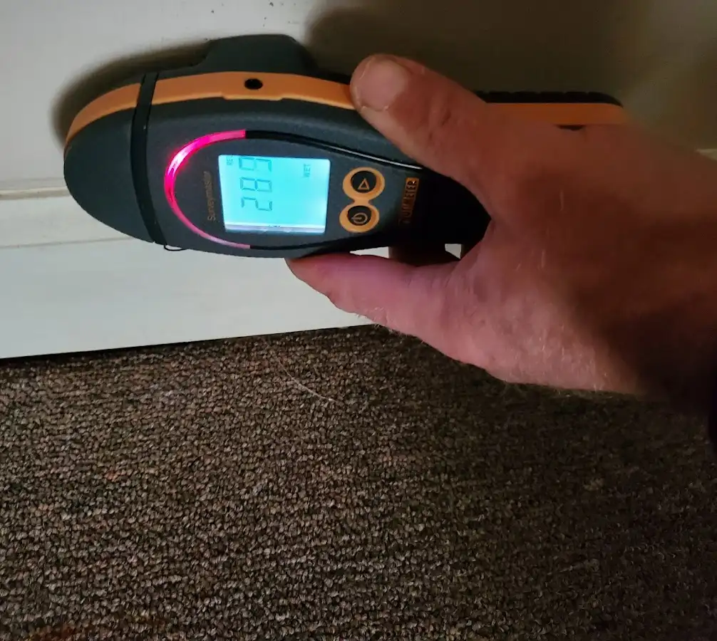 Moisture detection at baseboard during Mold Inspection & Testing in Orange